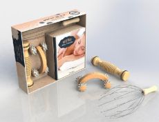 Coffret massage de la tête aux pieds. Avec 1 masseur corps roller en bois, 1 rouleau-masseur en bois - Miles Elske - Bornot Sally