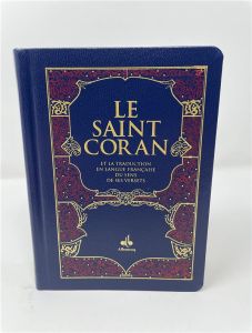 Le Saint Coran Arabe - Français. Souple, couverture cuir bleu nuit - REVELATION