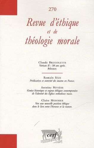 Emprunter Revue d'éthique et de théologie morale N° 270, Septembre 2012 livre