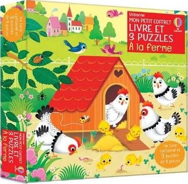 Emprunter A la ferme. Livre et 3 puzzles livre