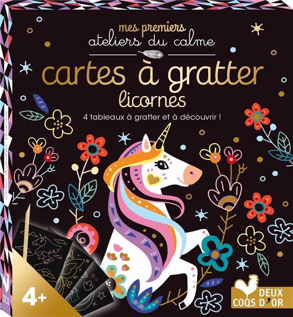 Emprunter Cartes à gratter licornes. 4 tableaux à gratter à découvrir ! livre