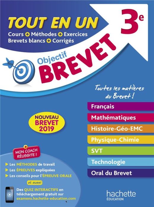 Emprunter Objectif Brevet 3e. Tout en un, Edition 2019 livre