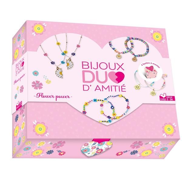 Emprunter Bijoux duo d'amitié Flower power. Coffret avec accessoires livre