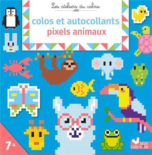 Emprunter Colos et autocollants pixels animaux livre