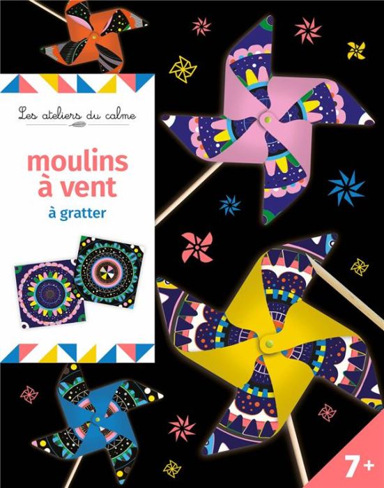 Emprunter Moulins à vent à gratter. Avec 4 cartes à gratter, 4 tiges en bois, 1 stylet en bois, 4 attaches en livre