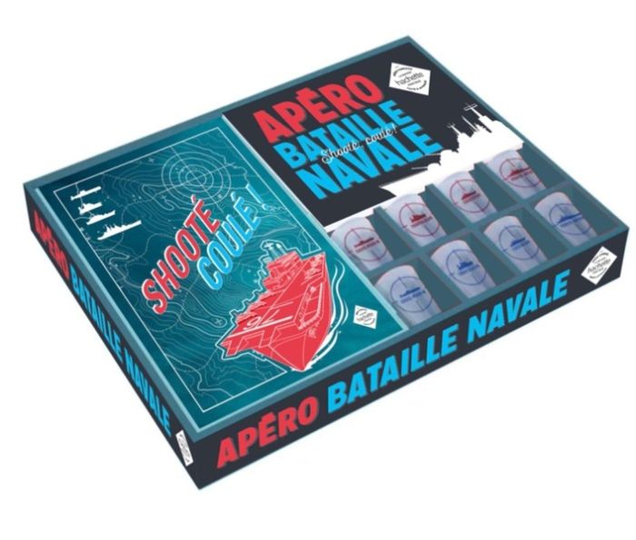 Emprunter Apéro Bataille navale. Coffret avec : 1 plateau de jeux effaçable de bataille navale, 8 verres à sho livre