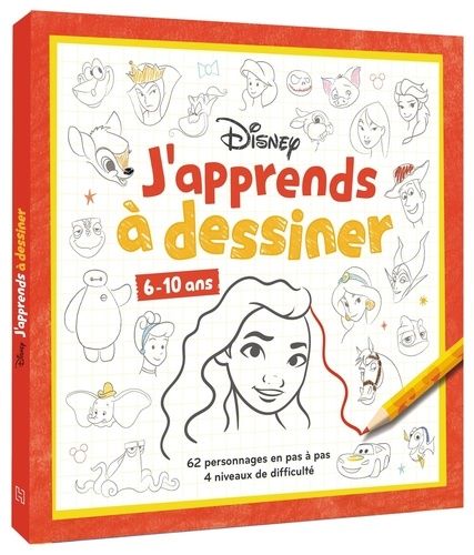 Emprunter J'apprends à dessiner Disney. 62 personnages en pas à pas livre