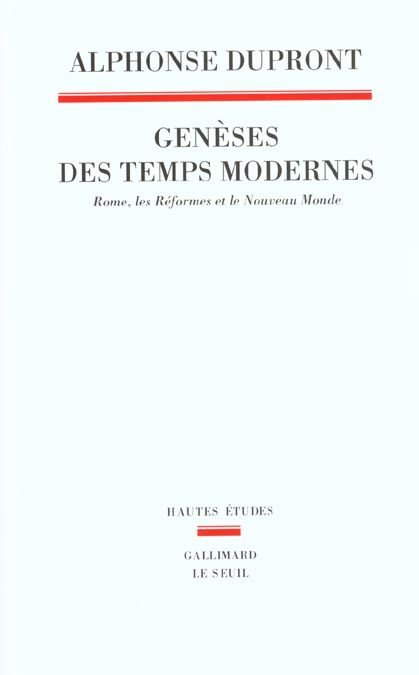 Emprunter Genèses des Temps modernes. Rome, les Réformes et le Nouveau Monde livre