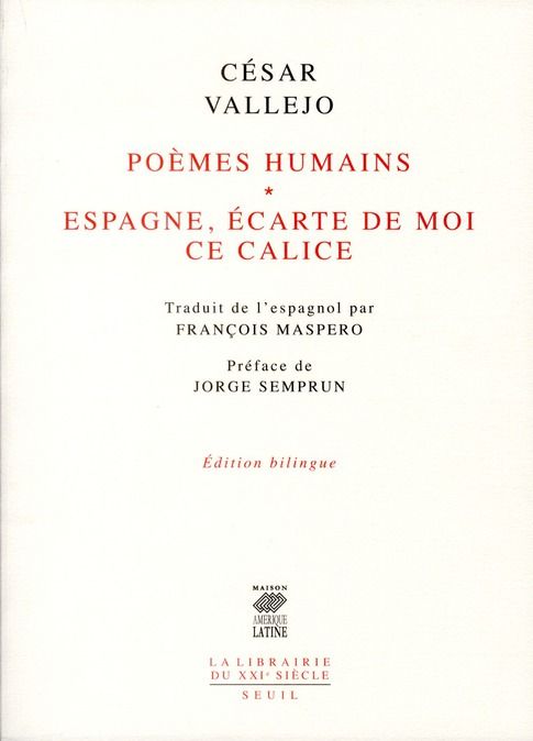 Emprunter Poèmes humains. Suivi de Espagne, écarte de moi ce calice, Edition bilingue français-espagnol livre