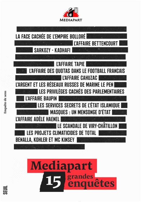 Emprunter Mediapart. 15 grandes enquêtes livre