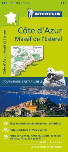 Emprunter COTE D ' AZUR 11115 CARTE ZOOM MICHELIN KAART livre