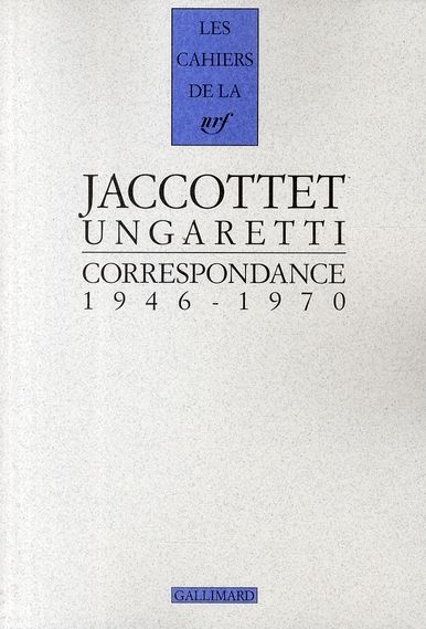 Emprunter Jaccottet, traducteur d'Ungaretti. Correspondance 1946-1970 livre