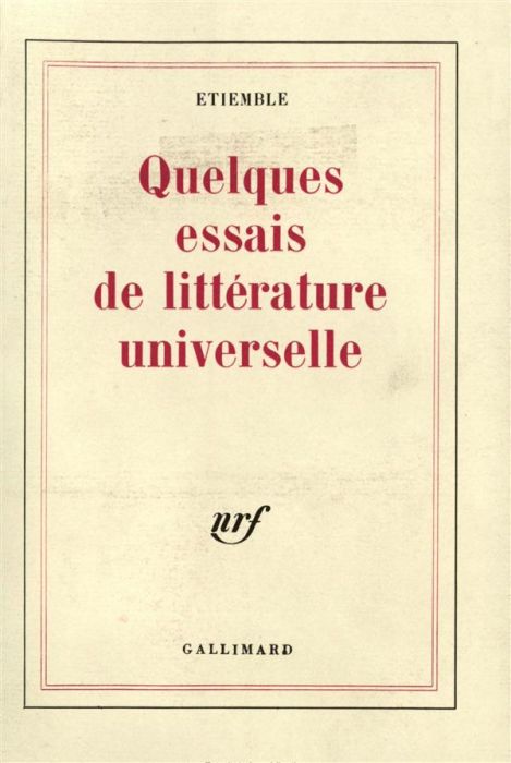 Emprunter Quelques essais de littérature livre