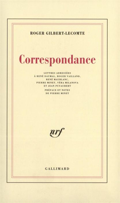 Emprunter Correspondance (lettres adressées à René Daumal, Roger Vailland) livre