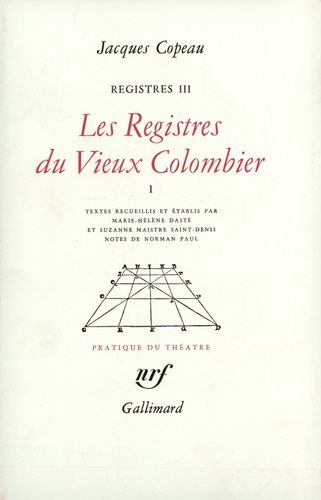 Emprunter Registres. Tome 3, Les registres du Vieux-Colombier Volume 1 livre