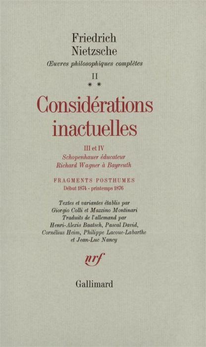 Emprunter Oeuvres philosophiques complètes. Tome 2-2, Fragments posthumes (début 1874-printemps 1876) Considér livre