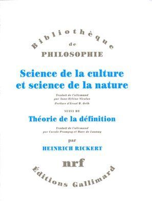 Emprunter Science de la culture et science de la nature. suivi de Théorie de la définition livre