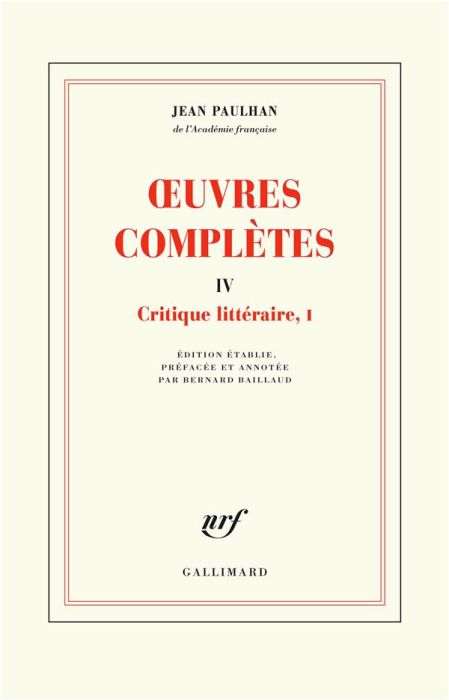 Emprunter Oeuvres complètes. Tome 4, Critique littéraire, I livre