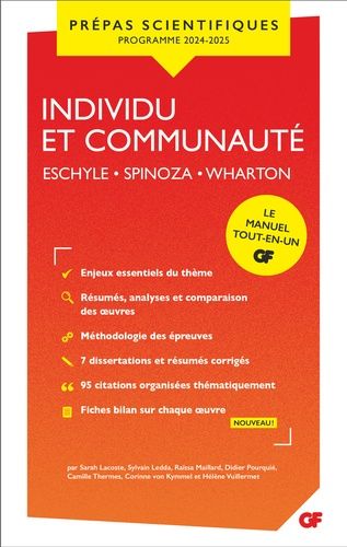 Emprunter La communauté et l'individu. Eschyles, Les Sept contre Thèbes et Les Suppliantes %3B Spinoza, Traité t livre