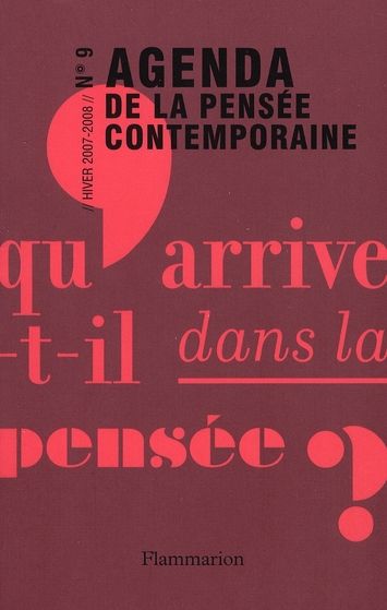 Emprunter Agenda de la pensée contemporaine N° 9, Hiver 2007-2008 livre