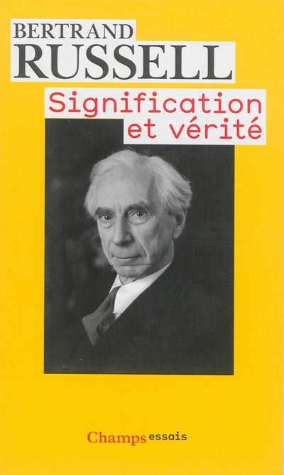 Emprunter Signification et vérité livre