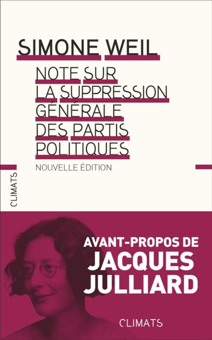 Emprunter Note sur la suppression générale des partis politiques livre