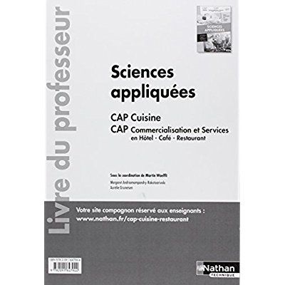 Emprunter Sciences appliquées CAP cuisine CAP commercialisation et services en Hôtel-Café-Restaurant. Livre du livre