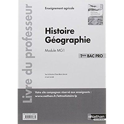 Emprunter Histoire Géographie Tle Bac Pro Module MG1. Livre du professeur, Edition 2017 livre