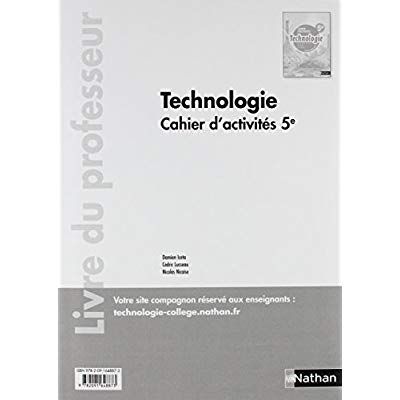 Emprunter Cahier d'activités Technologie 5e. Livre du professeur, Edition 2017 livre