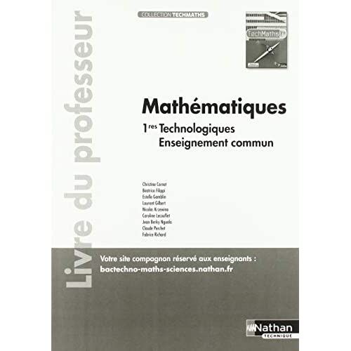 Emprunter TechMaths 1re voie technologique. Livre du professeur, Edition 2019 livre