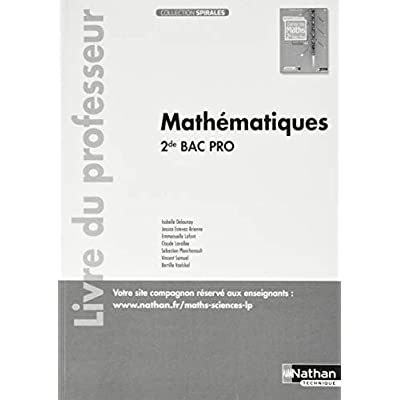 Emprunter Mathématiques 2de Bac Pro Spirales. Livre du professeur, Edition 2019 livre