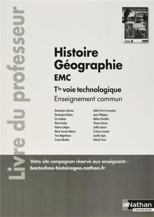 Emprunter Histoire Géographie EMC Tle voie technologique Enseignement commun. Livre du professeur, Edition 202 livre