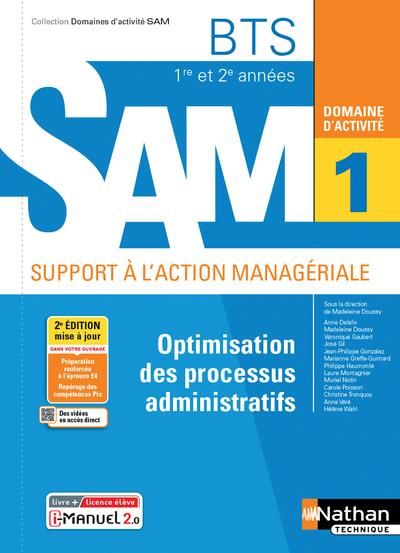 Emprunter Optimisation des processus administratifs Domaine d'activité 1 BTS 1re et 2e années SAM livre