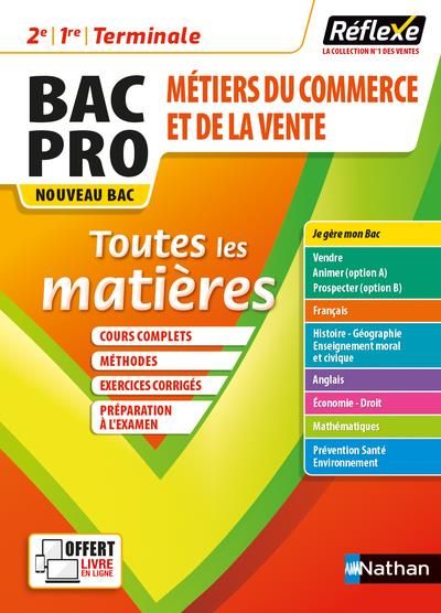 Emprunter Toutes les matières 2nd, 1re, Tle Bac Pro Métiers du commerce et de la vente. Edition 2021 livre