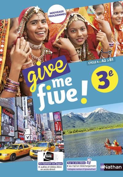 Emprunter Anglais 3e Cycle 4 A2-B1 Give me five ! Edition 2017 livre