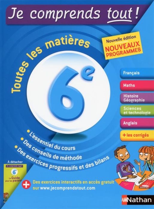 Emprunter Toutes les matières 6e Je comprends tout ! Edition 2016 livre