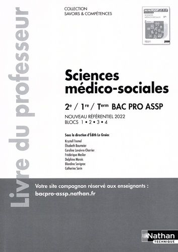 Emprunter Sciences médico-sociales 2e/1re/Tle Bac Pro ASSP. Livre du professeur, Edition 2022 livre