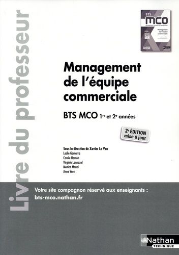 Emprunter Management de l'équipe commerciale BTS MCO 1 et 2. Livre du professeur, Edition 2023 livre