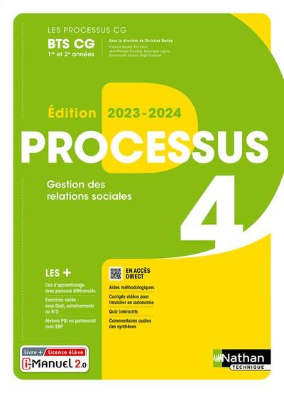 Emprunter Processus 4 Gestion des relations sociales BTS CG 1re et 2e années. Livre + licence élève, Edition livre