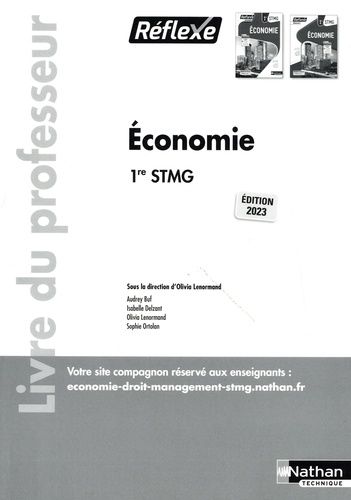 Emprunter Economie 1re STMG. Livre du professeur, Edition 2023 livre