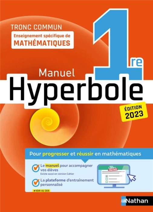 Emprunter Enseignement spécifique de mathématiques 1re Hyperbole. Edition 2023 livre