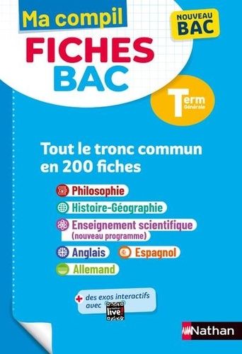 Emprunter Ma compil fiches Bac Tle. Tout le tronc commun, Edition 2024 livre