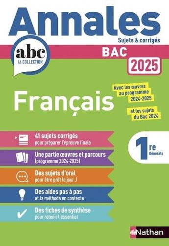 Emprunter Français 1re. Sujets & corrigés, Edition 2025 livre