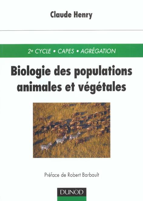 Emprunter Biologie des populations animales et végétales livre