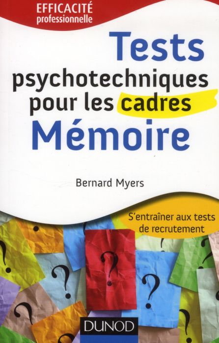 Emprunter Tests psychotechniques pour les cadres : Mémoire livre