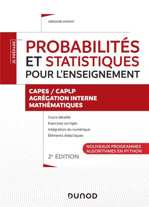 Emprunter Probabilités et statistiques pour l'enseignement. CAPES/CAPLP - Agrégation interne - Mathématiques - livre