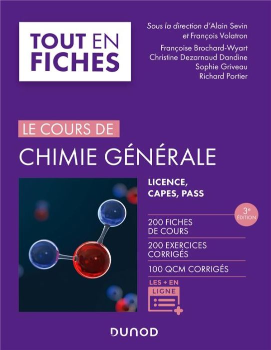 Emprunter Le cours de chimie générale. Licence, PASS, CAPES, 3e édition livre