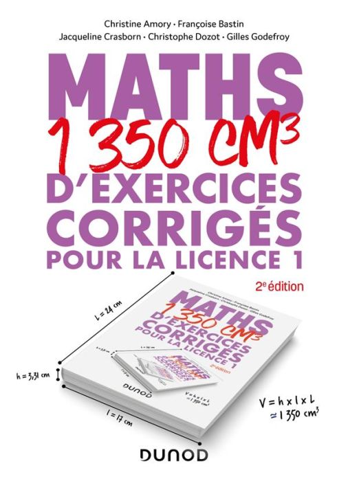 Emprunter Maths. 1350 cm3 d'exercices corrigés pour la Licence 1, 2e édition livre