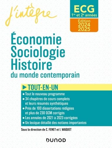 Emprunter Economie, Sociologie, Histoire du monde contemporain ECG 1re et 2e années. Tout-en-un, Edition 2024- livre