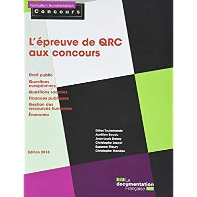 Emprunter L'épreuve de QRC aux concours. Edition 2018 livre